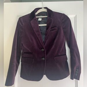 JCrew Schoolboy Blazer, Plum Velvet, size 0P